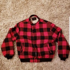 Buffalo plaid sherpa jacket
